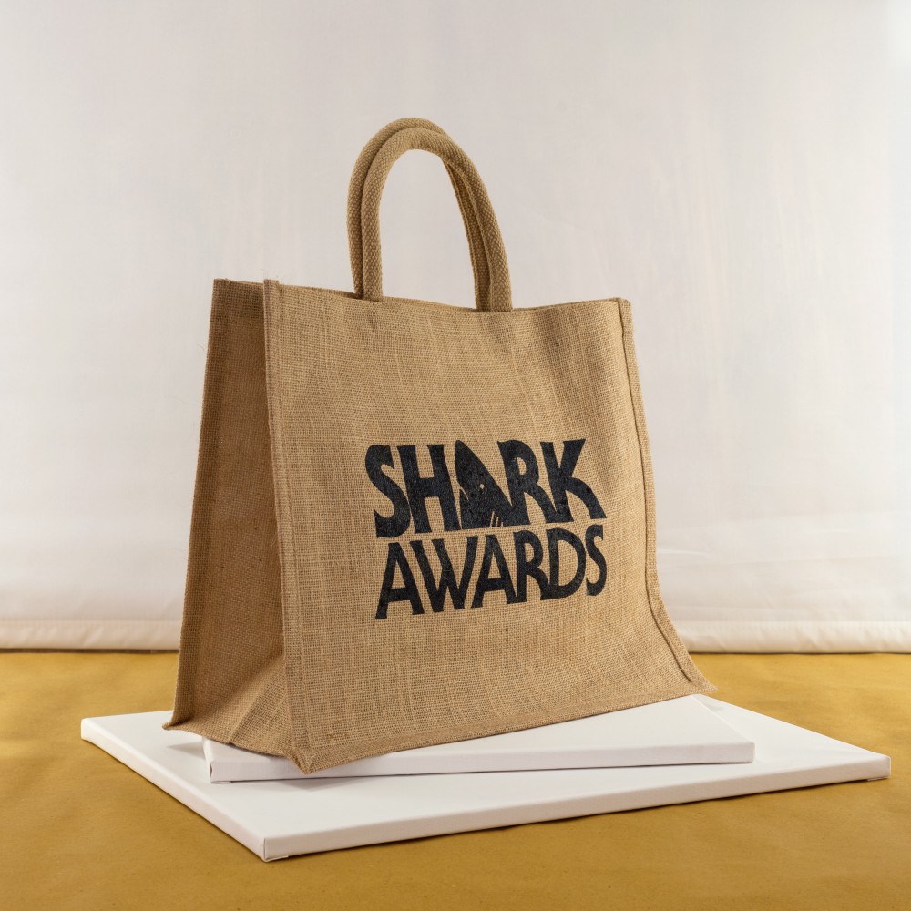 Shark Awards printed fabric bag