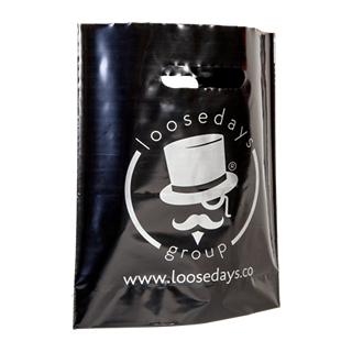Metallic Print on Black Carrier Bag Metallic Print on Black Carrier Bag