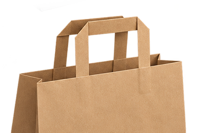 Brown kraft flat handle paper bag