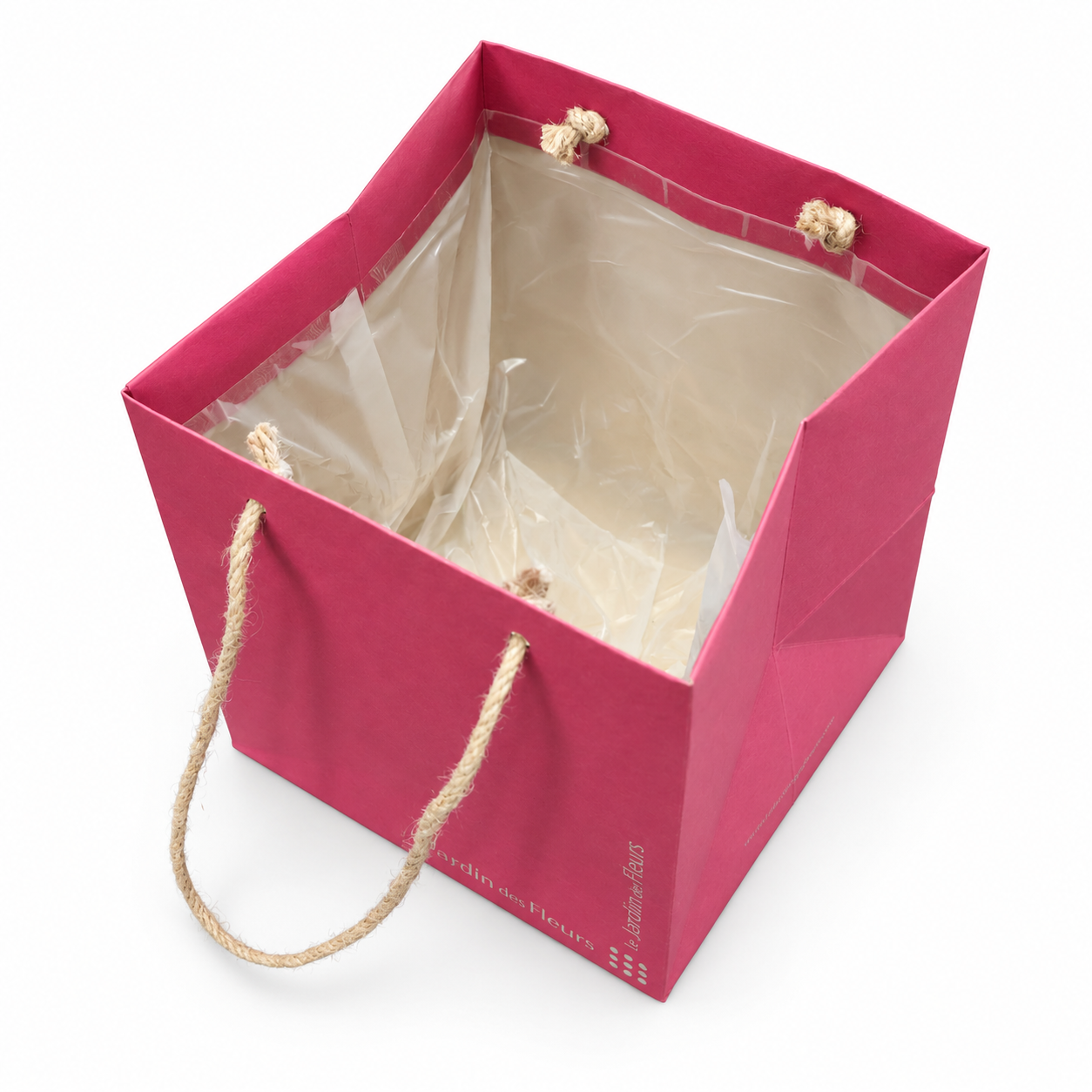 Flower bag with a polythene liner
