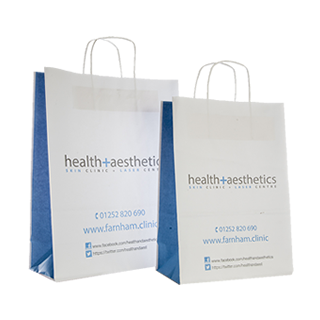 Two Colour Paper Carrier Bag with Plain Sides Two Colour Paper Carrier Bag with Plain Sides