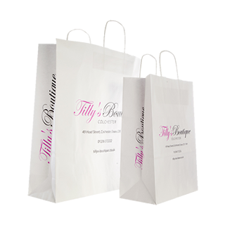 Two Colour Paper Carrier Bags with Logo Sides Two Colour Paper Carrier Bags with Logo Sides
