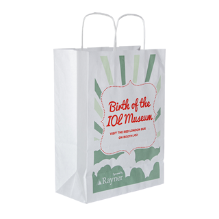 White Kraft Paper Twist Handle Carrier Bag White Kraft Paper Twist Handle Carrier Bag