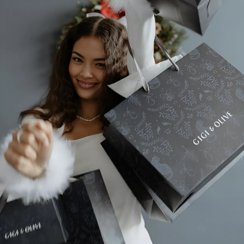 Black Full Print Small Matt Laminated Bag