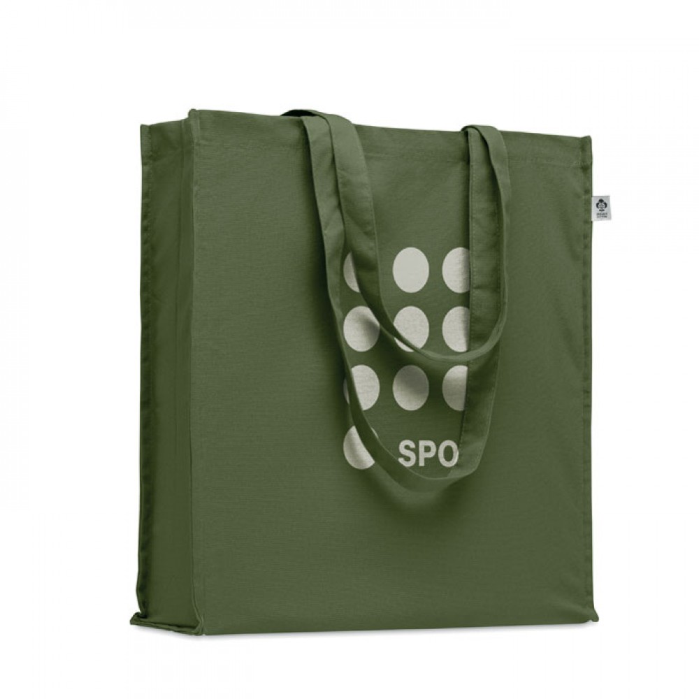 Organic cotton shopping bag with long handles and gusset