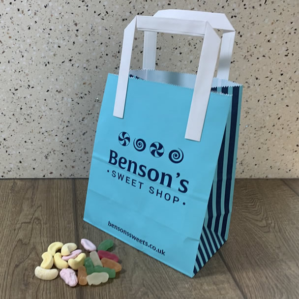 White Kraft Paper Flat Handle Bag