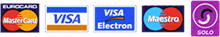 We take card payments from Visa, Mastercard, Electron, Maestro, Solo