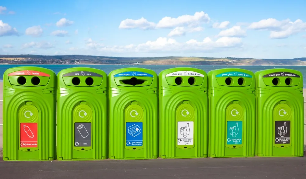 Range of plastic recycling points